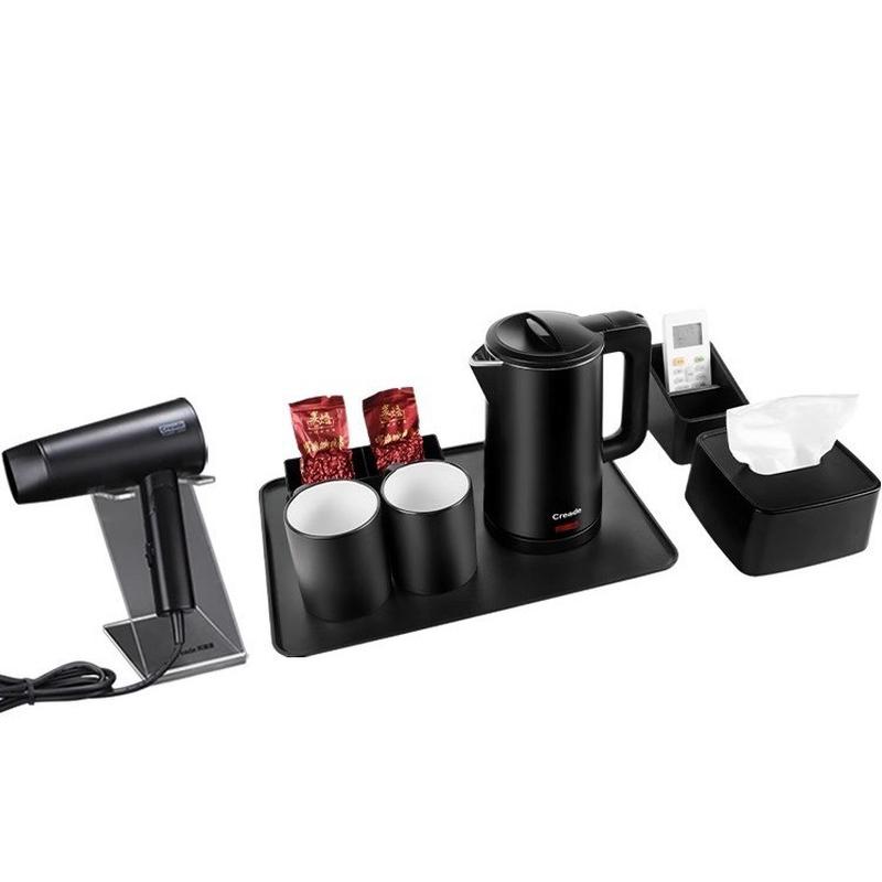 热销Creade烧水壶酒店客房专用托盘套装宾馆电热水壶便携式开水壶