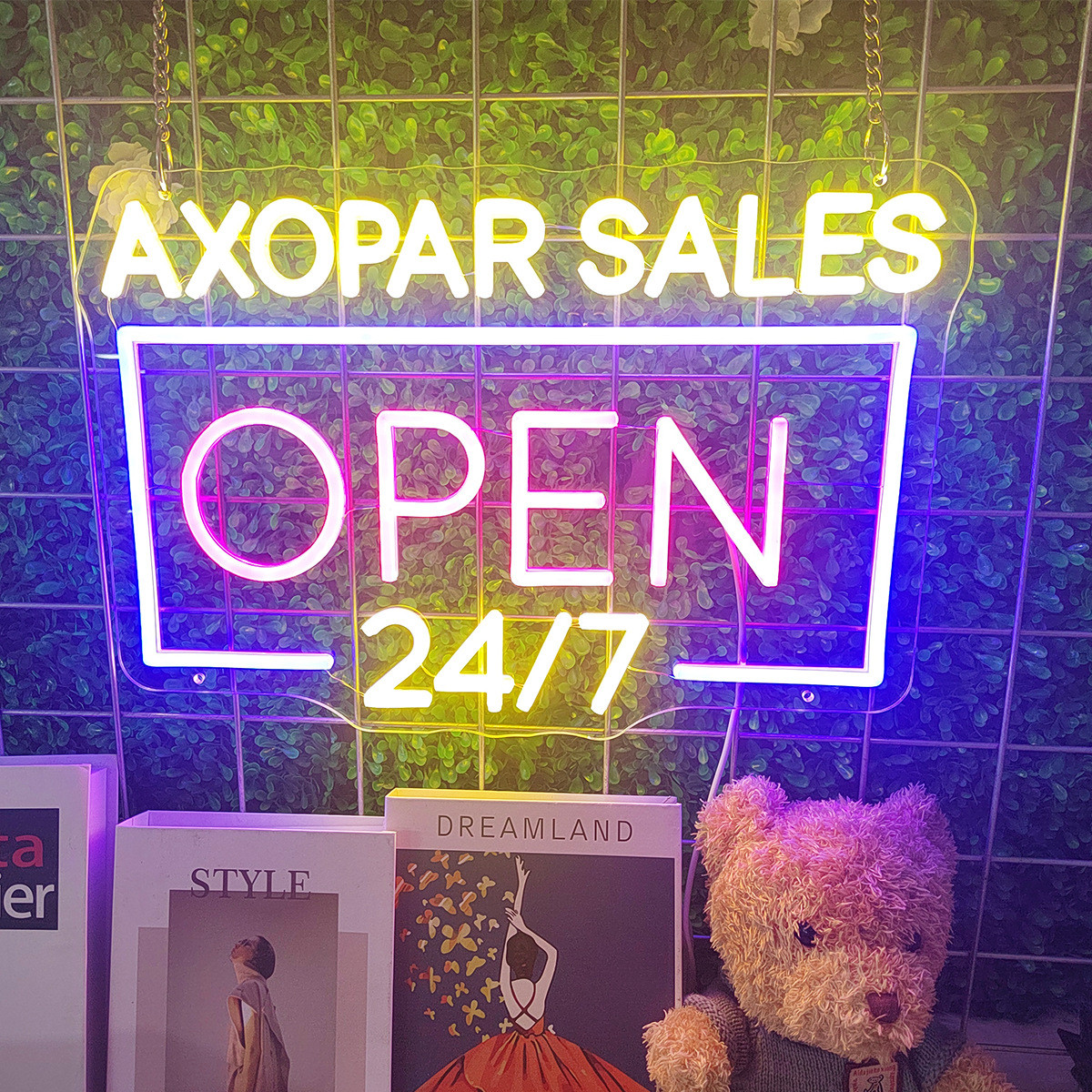 外贸工厂open霓虹灯发光字灯带led定制广告牌酒吧装饰墙造型灯牌