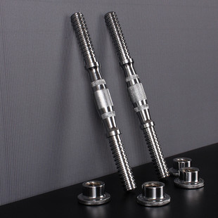 实心哑铃哑铃棍杆螺纹棒包胶彩色电镀丝光杆30 35 40 50cm连接器