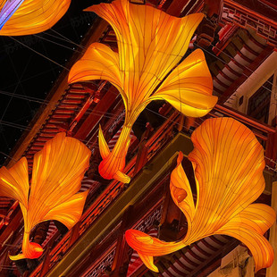 非遗鱼灯笼户外防水古镇长廊街道装饰春节花灯手工摆件夜游花灯