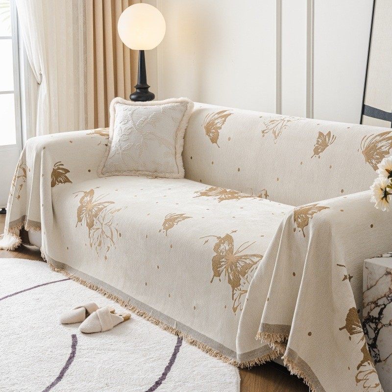 复古法式沙发巾一片式全盖雪尼尔四季通用轻奢沙发盖布高级感套罩,居家布艺,沙发垫,淘宝优惠券,粉丝福利购,淘宝优惠卷