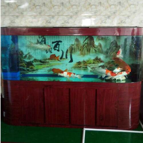 双大型底滤鱼缸圆角水族箱鱼缸高透明亚克l边水族箱大型龙鱼缸