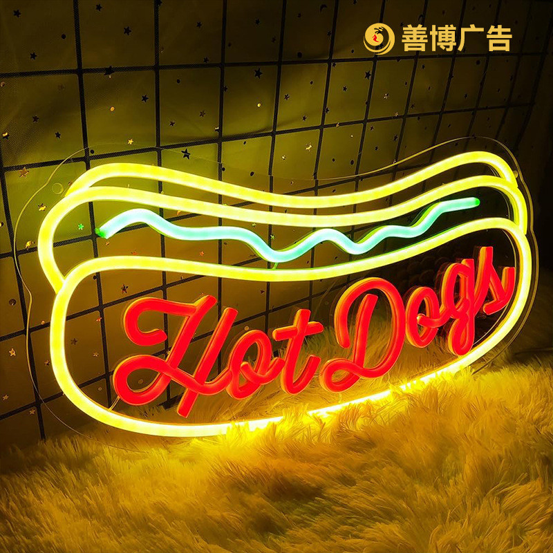Tacos霓虹灯塔可热狗汉堡装饰led创意造型透明亚克力霓虹灯