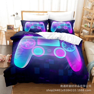 3d床上用品四件套家纺数码印花gamer游戏手柄被套三件套系列