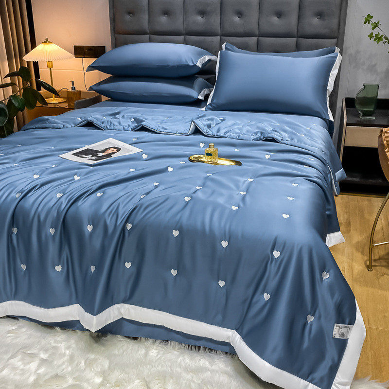 厂家直销大量批发夏凉被四件套被子空调被枕套床单可机水洗洗