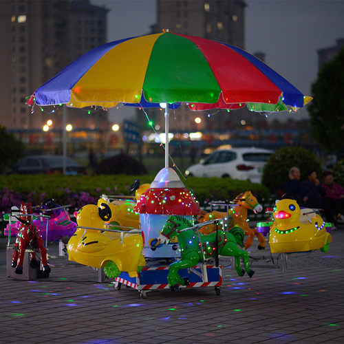 热销升降旋转木马可移动广场夜市摆摊儿童飞机室内旋转小飞鱼发光