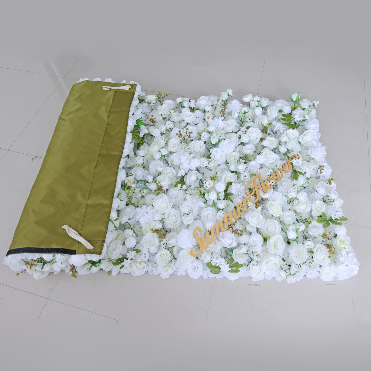 cb-342白色人造丝花墙婚礼装饰仿真花墙玫瑰花面板背景花墙