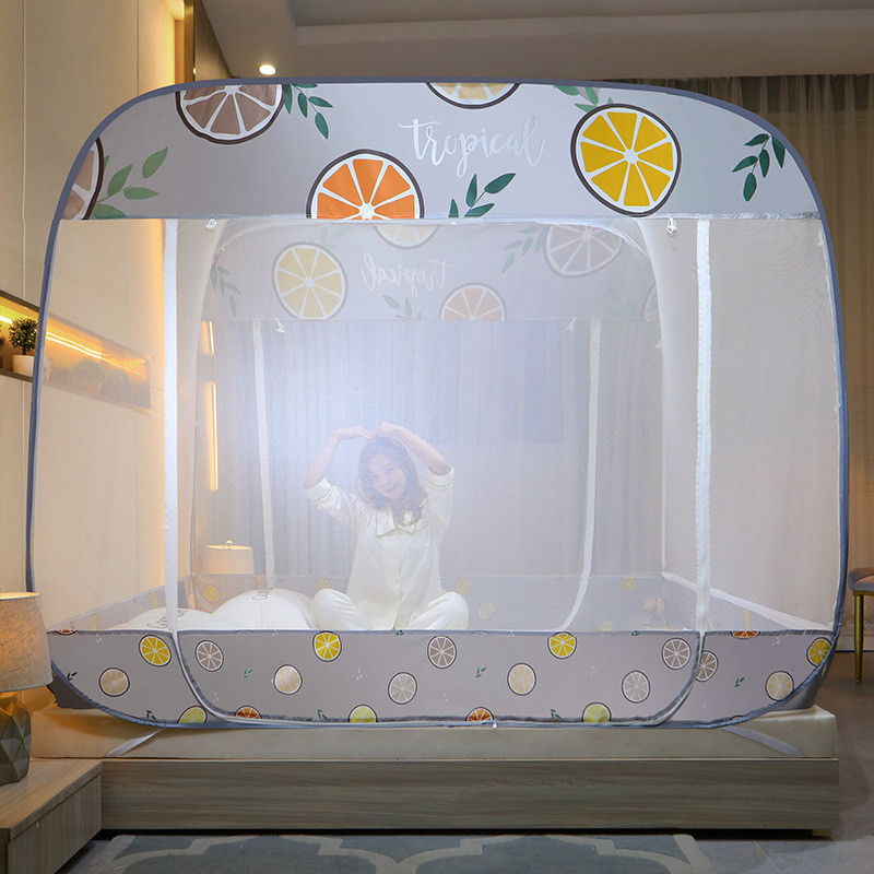 免安装蒙古包公主风蚊帐无需支架1.8m床家用1.5m防摔儿童1可折叠