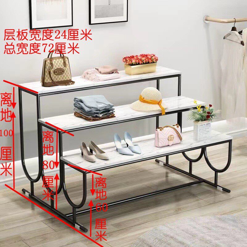 鞋店鞋架商用展示架服装店落地陈列童装店阶梯货架流水中岛展示台