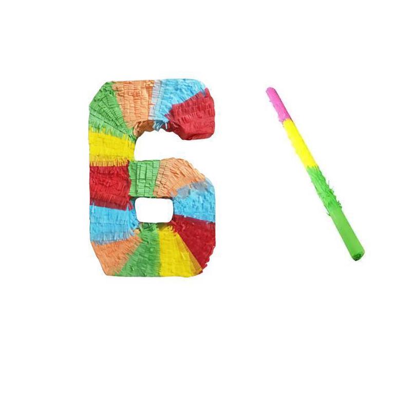现货数字彩色立体皮纳塔pinata装饰糖填充生日派对节日砸批发