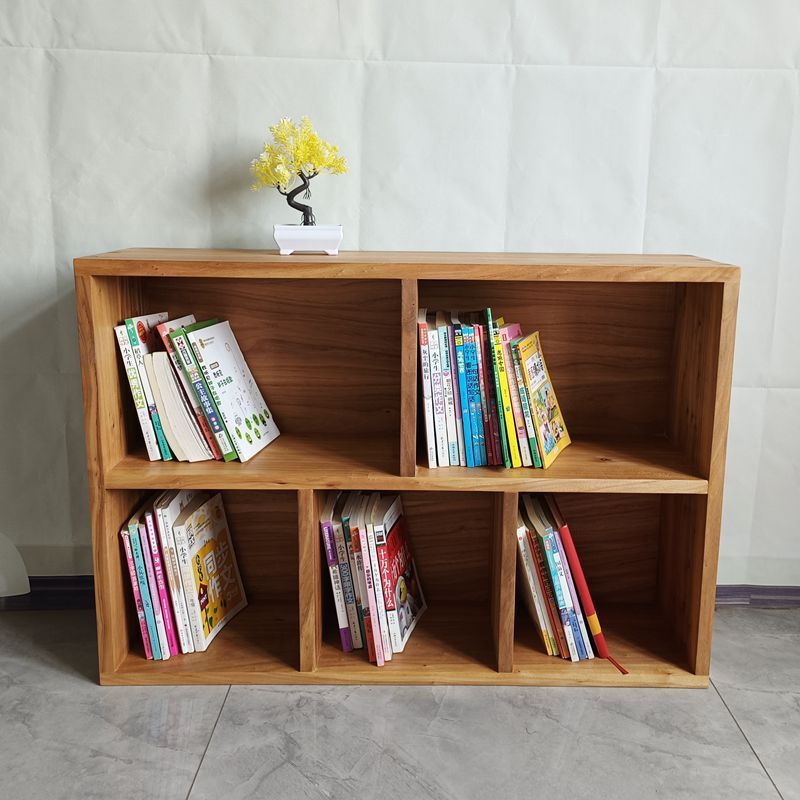 老榆木矮柜落地式实木书架收纳置物架现代书柜靠墙展示柜自由新款