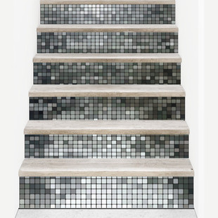 画谷货源装 饰墙贴6片楼梯贴银色马赛克ebay自粘墙贴货源