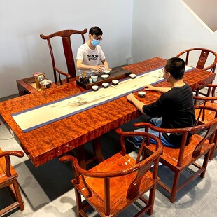 巴花大板实木原木茶桌奥坎茶台胡桃木老板桌办公桌面画餐桌案整块