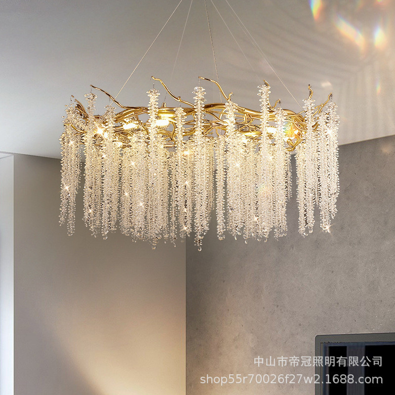 枝形水晶灯客厅吊灯后现代简约奢华水晶美法式餐厅主卧室水晶灯
