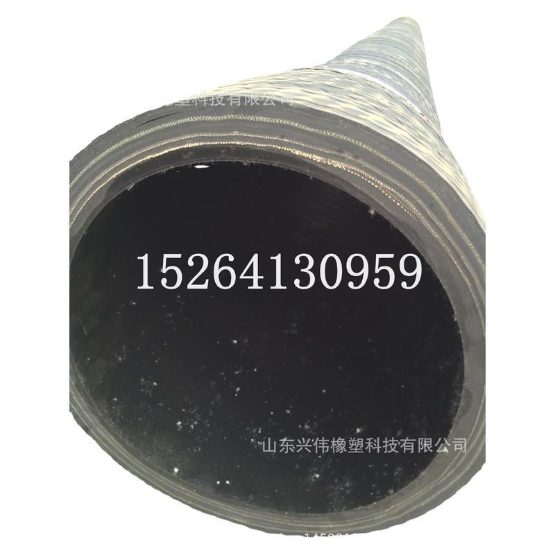 黑色耐磨泥浆吸砂胶管钢丝骨架吸排水橡胶管橡胶吸排胶管