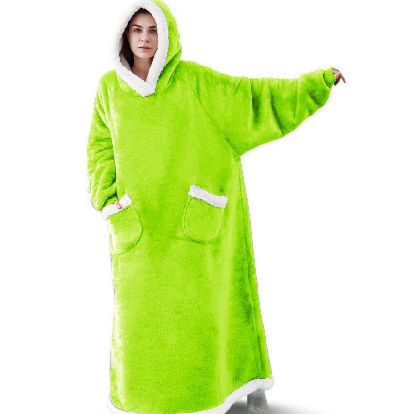 blanket可穿竖口袋懒人毯羊羔毛tv电视毯加长毛毯法兰绒懒人毯