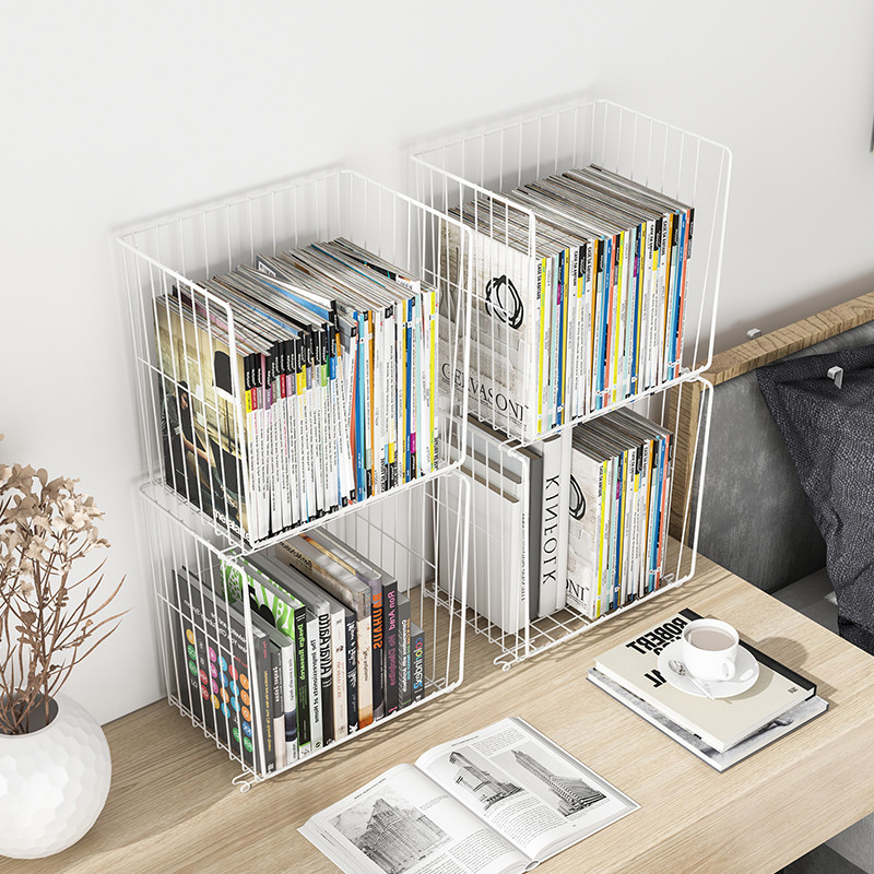 简易书架桌面置物架办公桌桌上书桌办公室收纳架铁艺儿童书柜飘窗