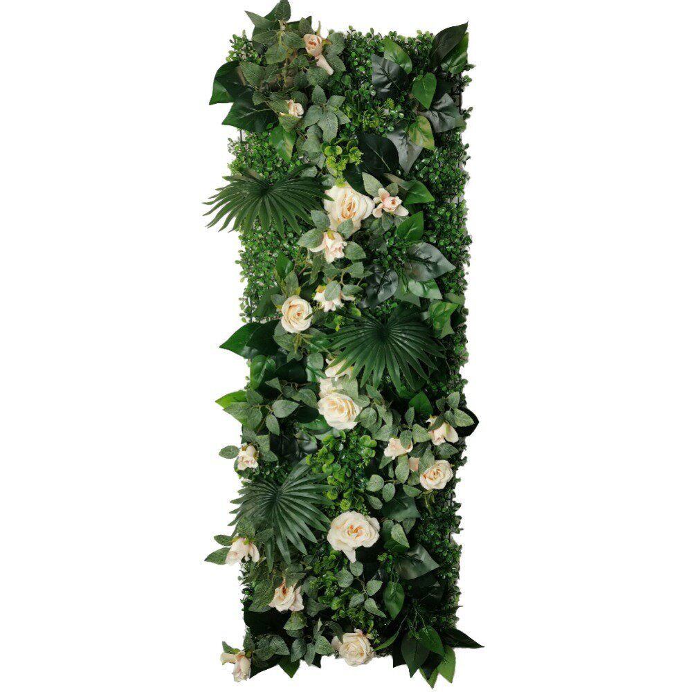 40*120cmdiy仿真玫瑰花植物墙假花草坪玫瑰植物墙草坪植物墙面