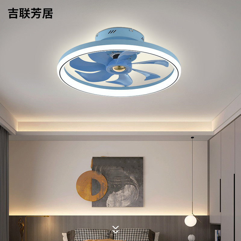 简约智能亚克力卧室吸顶风扇灯 客厅书房LED电扇吸顶灯