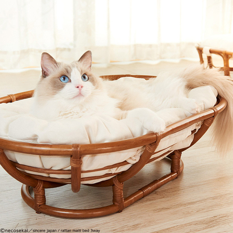 热销批发三猫窝床藤条编织藤艺舒适用宠物窝