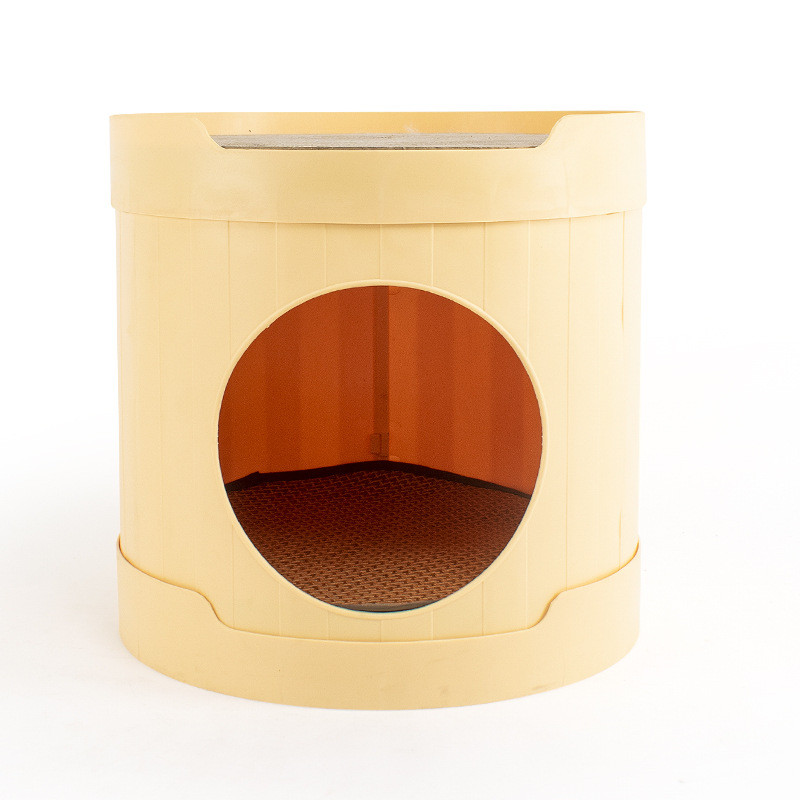 宠物猫窝优派防风猫窝可折叠猫抓板窝半封闭猫别墅冬季保暖乐用品