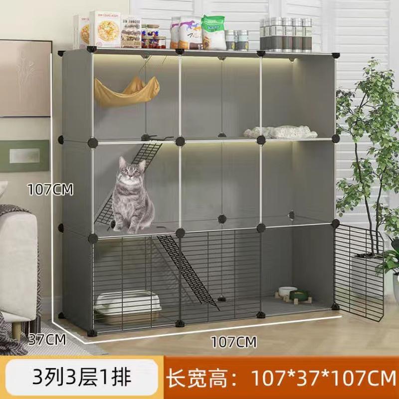 新款全景猫笼子家用猫别墅超大宠物猫窝猫舍自由流浪猫咪猫柜用品