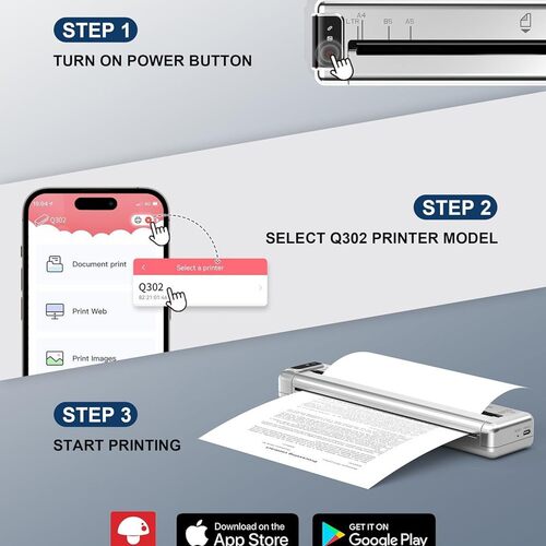 热销phomemoq302 热敏打印机家用可连接手机打印机a4专用小型打印