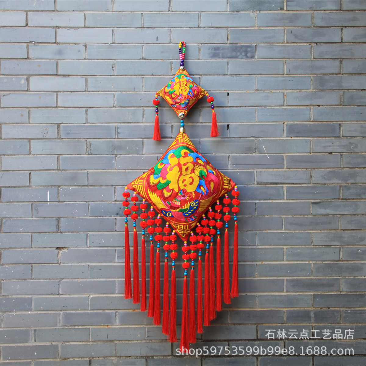 厂家批发民族绣花家居饰品挂饰布艺壁饰室内壁挂房间装饰挂件