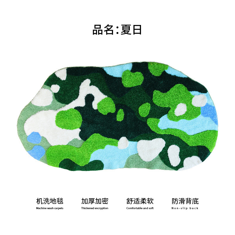 簇绒地毯厂家批发浴室卧室垫簇绒地毯机织苔藓地毯家用床边地毯