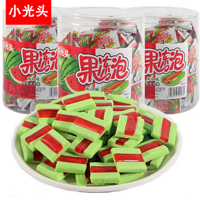 果冻泡泡糖桶装儿童发夹心口香糖708090后怀旧经典小零食童年西瓜