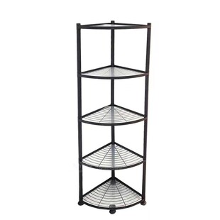 厨房置物架扇形置地多层转角铁艺储物架三角家用角收纳架放锅架