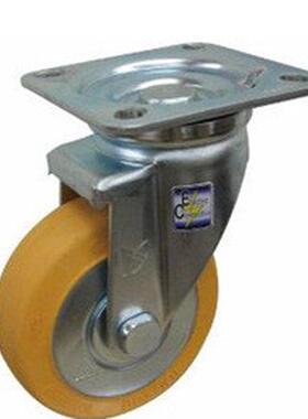 热销j-cta01-d100-rd4寸黄色铁芯橡胶固定防静电轮yhd脚轮