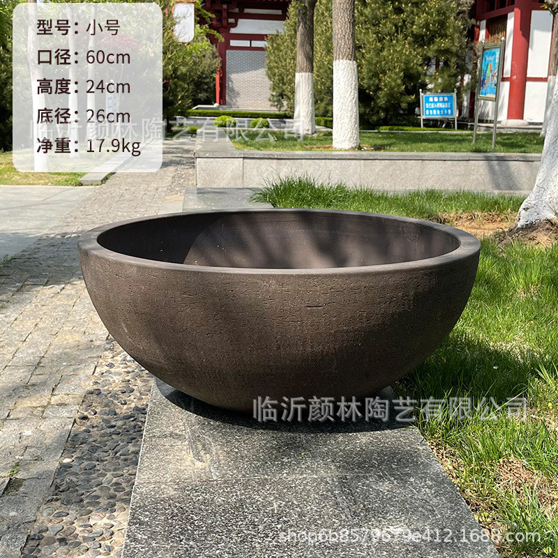 大花钵拼盘超大盆浅盆敞口盆大碗盆圆形花箱紫砂大口盆矮盆景观盆