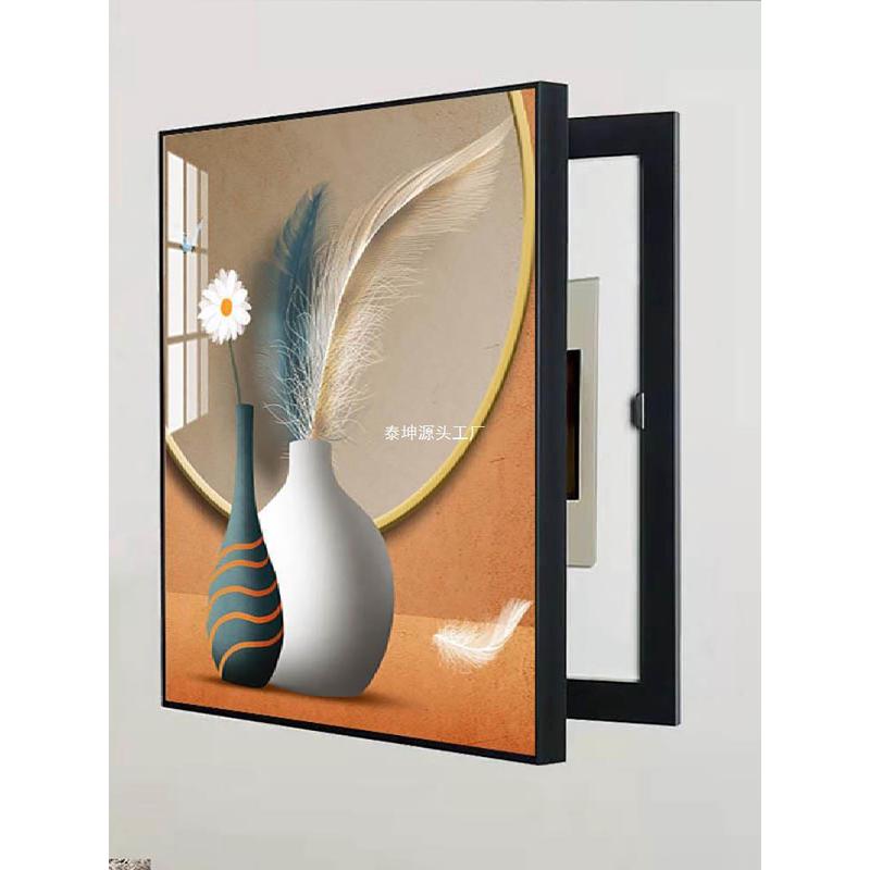 轻奢电表箱配电箱装饰画竖款免打孔大尺寸遮挡画画电闸箱竖版挂画