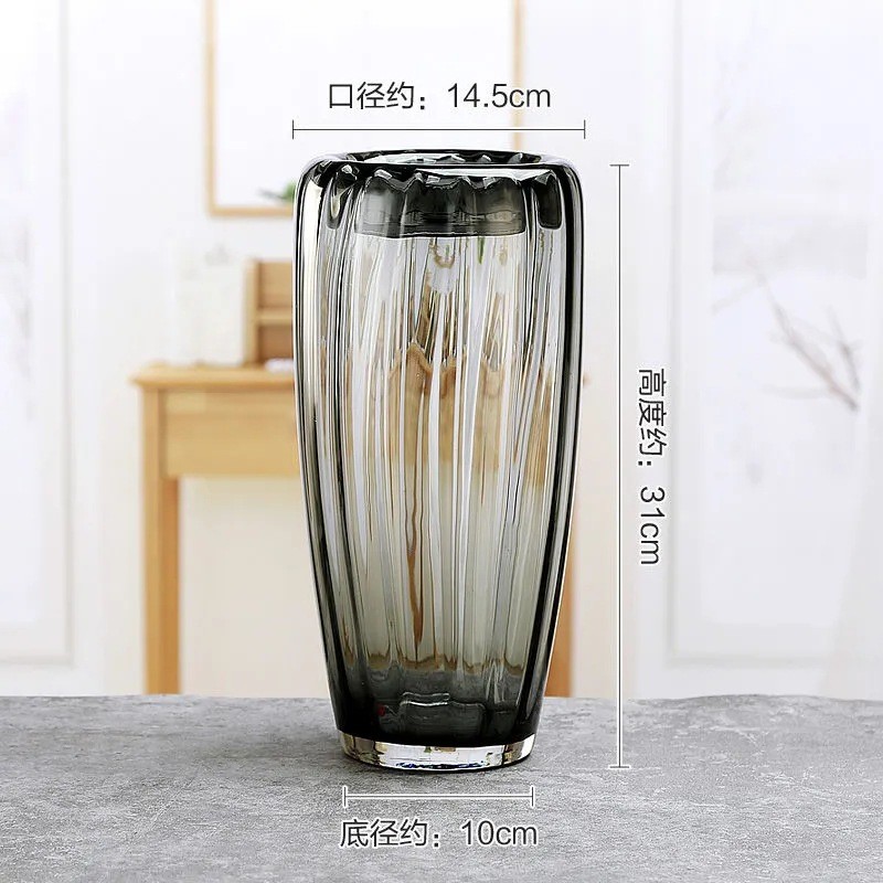 轻奢简约翻开创意艺术玻璃花瓶原色水养插花摆件客厅餐桌硬板间口