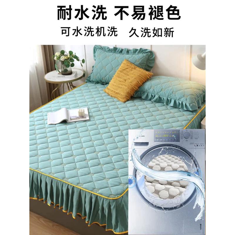 zz8n批发床笠罩带裙三件套棉床裙边夹2022新款时尚床罩单件床垫保