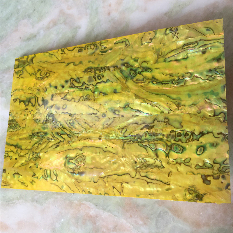 厂家喷色装饰贝壳纸淡黄色创意工艺饰品镶嵌雕刻创意天然鲍鱼材料
