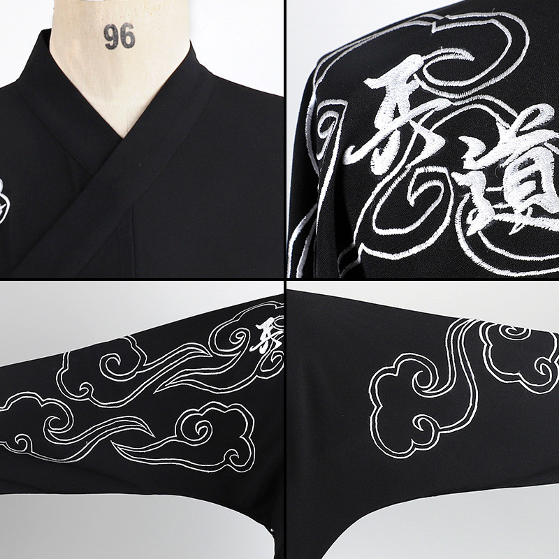 大业中国风武术表演服男儿童短兵比赛兵道套装刺绣亨通