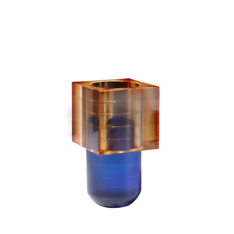 简约现代家居客厅茶几花束轻奢水晶花瓶花器样板间软装插花装饰品