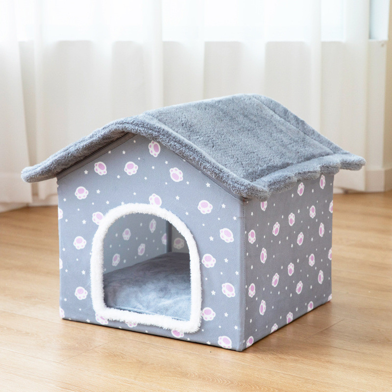 猫窝冬季保暖四季通用安全屋别墅小型犬狗窝猫咪可拆洗房子型狗屋