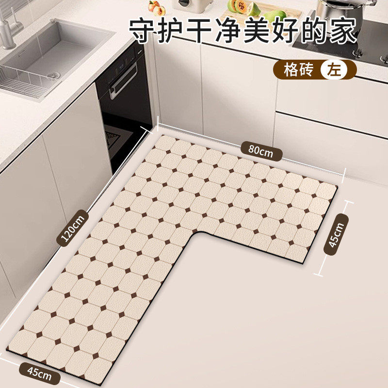 厨房专用地垫吸水垫防滑吸水免洗可擦地毯硅藻泥l型整块防油耐脏