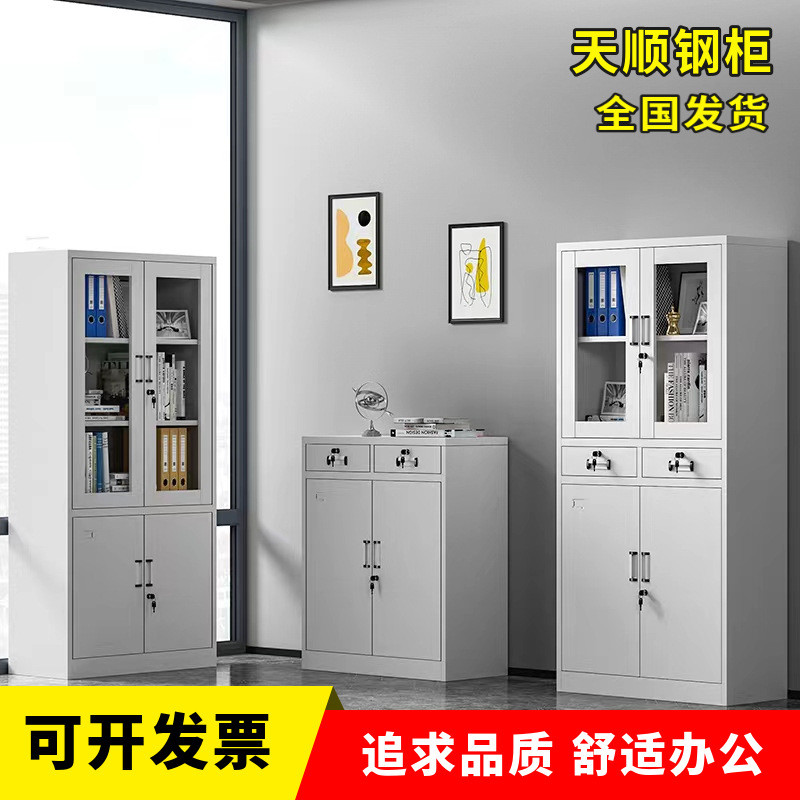 大器械文件柜办公室资料柜档案柜会计收纳柜财务带锁铁皮柜收纳柜
