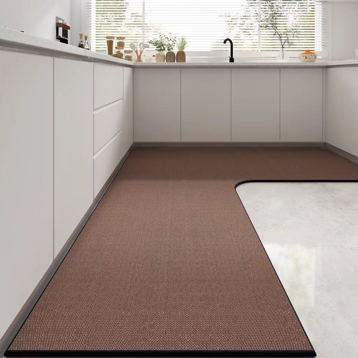 法式家用l油厨房地垫硅藻泥吸水吸型防滑垫子简约耐磨易打理地垫