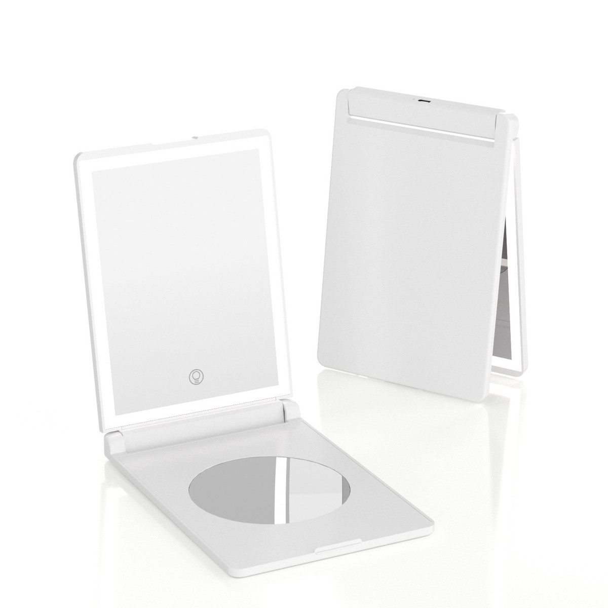 新款化妆镜化妆镜带灯光便携式三色灯可调光触摸桌面可折叠可充电