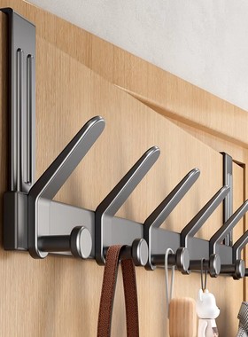 枪灰色门后挂钩挂衣架卧室门上免打孔无痕门背式收纳置物衣服挂架