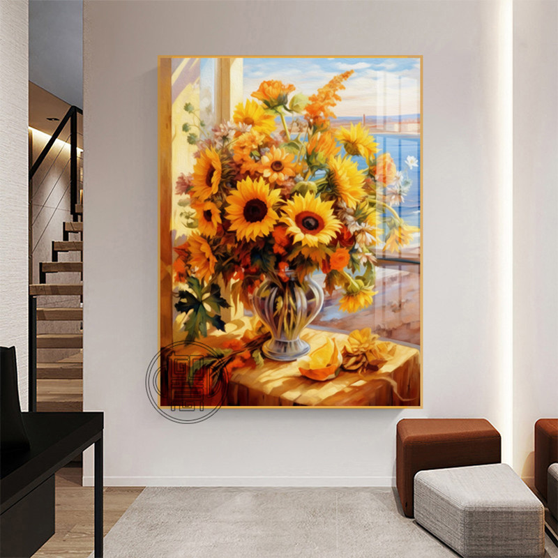 钻石画2025新款向日葵砖石贴画手工diy餐厅花卉高级感点钻十字绣