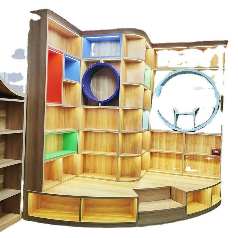 厂家定制格子彩色展示柜满墙异形儿童书柜幼儿园落地圆形置物柜,住宅家具,单个书柜,淘宝优惠券,粉丝福利购,淘宝优惠卷