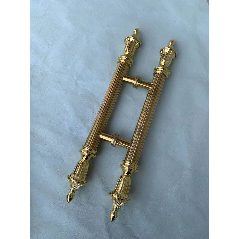 欧式古木门不锈钢铜色拉手玫瑰推拉门钛金拉黑色把手玻璃门仿古铜