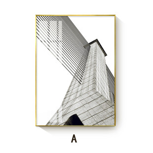 工业风风格艺术摄影黑白后现代挂画 客厅装饰画办公室壁画三联画