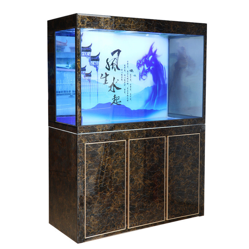 底滤鱼缸批发大型超白缸龙鱼缸生态观赏水族箱创意金鱼缸厂家订货